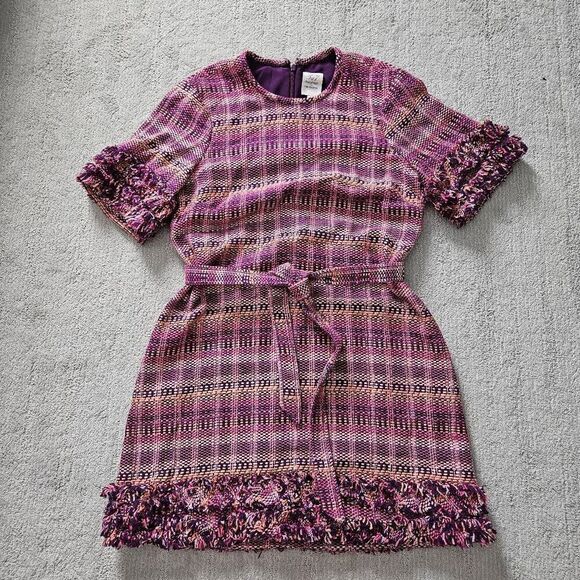 Cinq à Sept Boxweave Easton Dress In Pink Candy Multi Size 6 - Picture 2 of 9